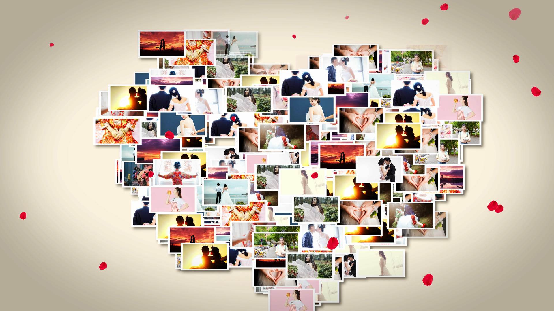 4K照片汇聚爱心片头AE模板视频的预览图
