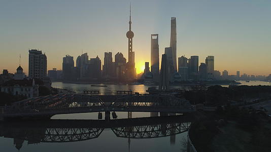 上海地平线的日出时空视频的预览图