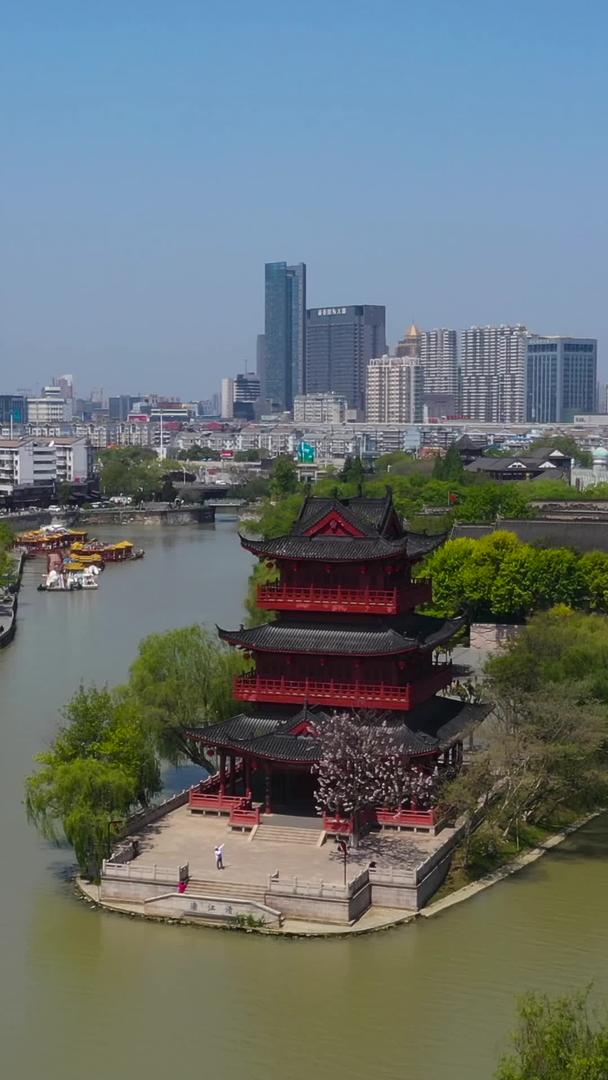 淮安里运河文化长廊4A景点航拍视频视频的预览图