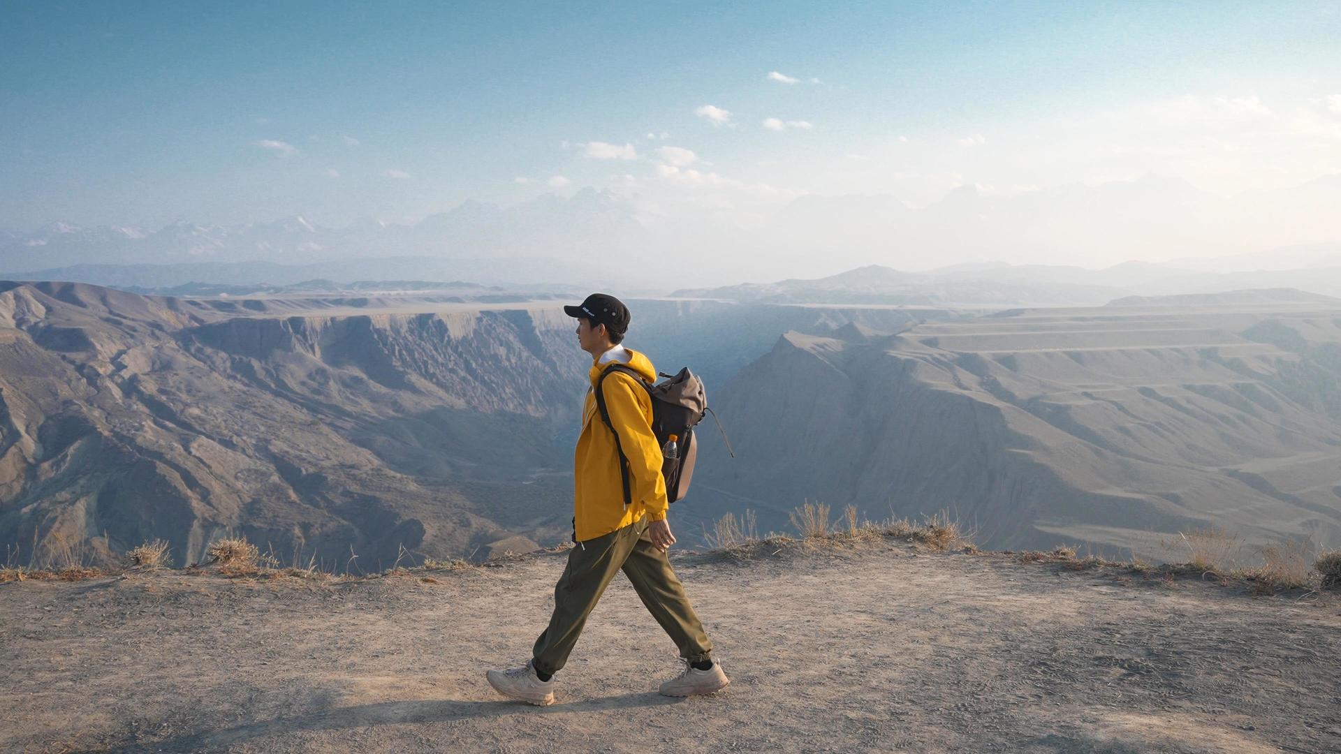 新疆安集海大峡谷拍摄的男摄影师4K升级视频的预览图