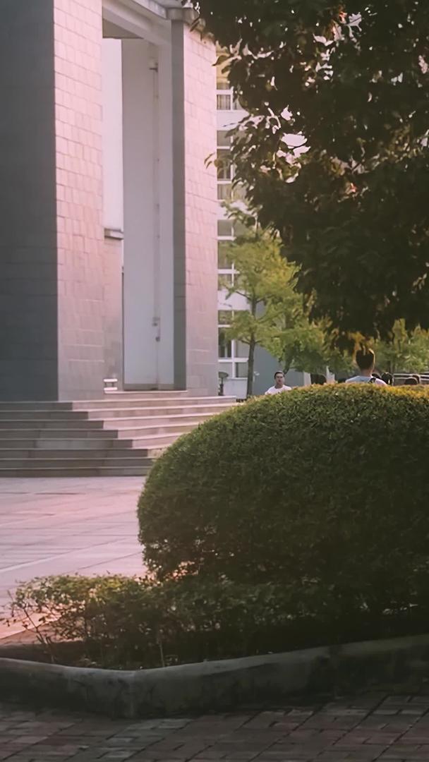 毕业季黄昏夕阳下校园空境视频的预览图
