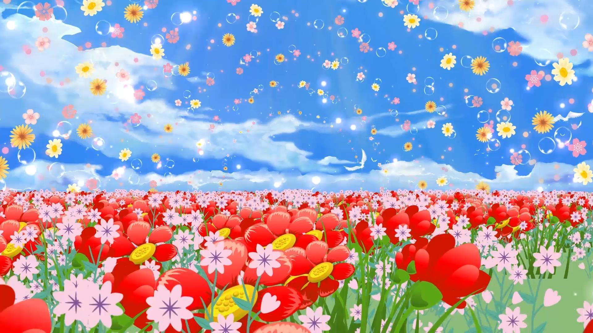 动态唯美粒子花海动态花瓣旋转背景视频素材视频的预览图