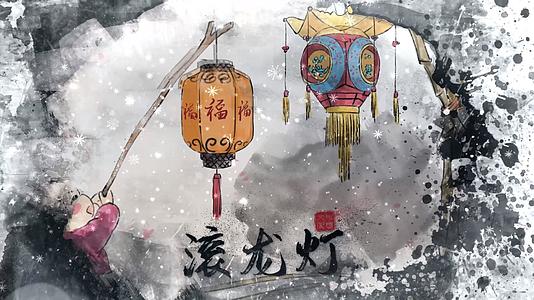 新年片头春节风俗插画AE模板视频的预览图