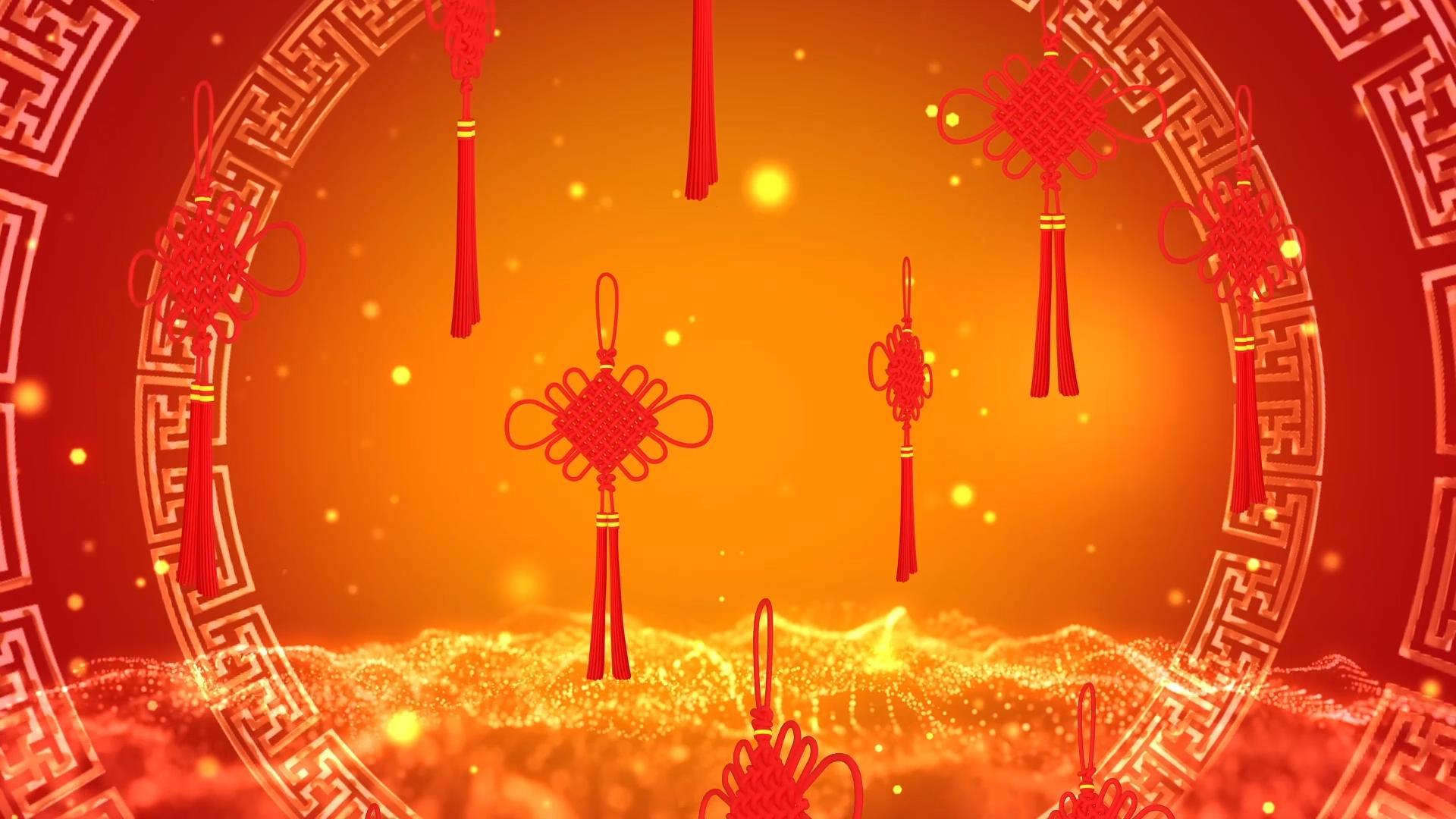 新年中国风中国结背景视频的预览图