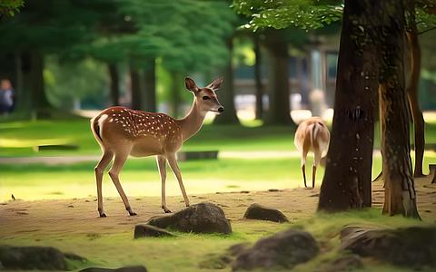 鹿在奈良公园日本视频的预览图