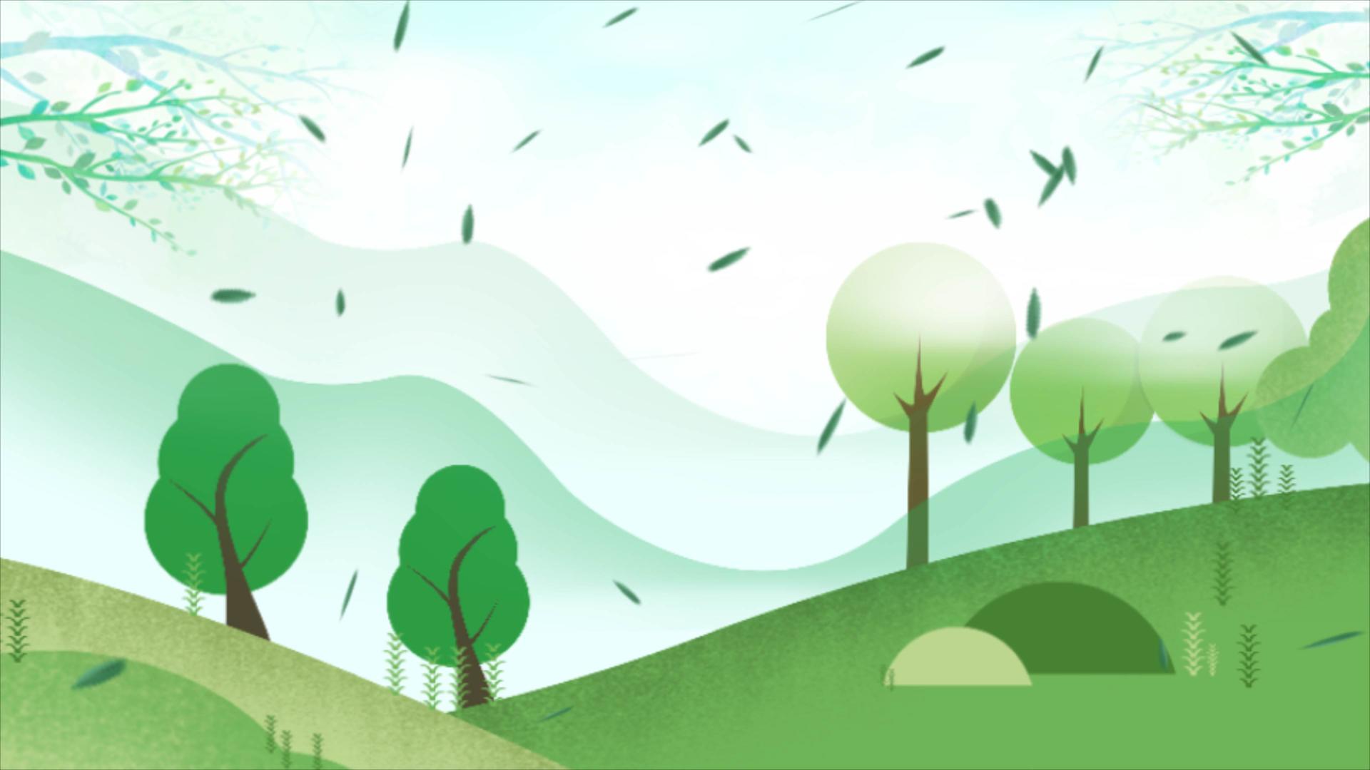 春游绿色清新动态背景视频4K视频的预览图