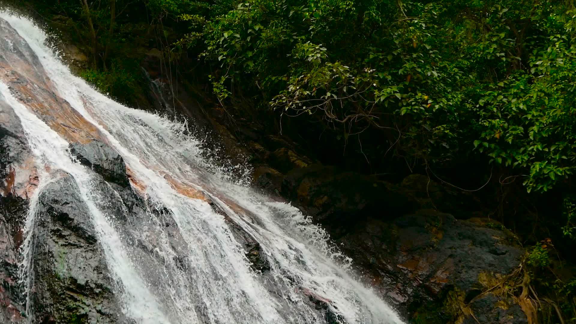 热带国家的丛林瀑布景观视频的预览图