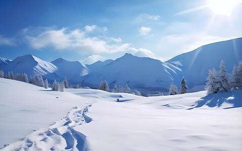美丽的冬季山峰视频的预览图