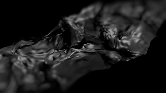 黑色背景黑色丝绸在黑色背景的运动波中视频的预览图
