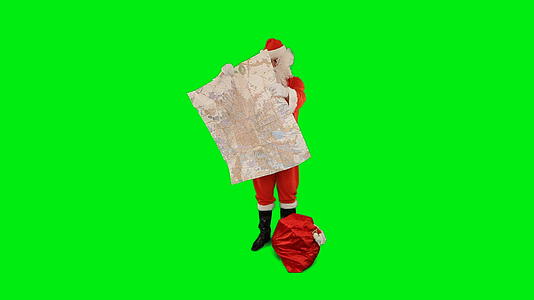 绿幕上的圣诞老人迷路了视频的预览图
