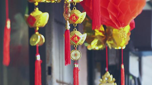 中国新年的装饰和祝福意味着好运视频的预览图