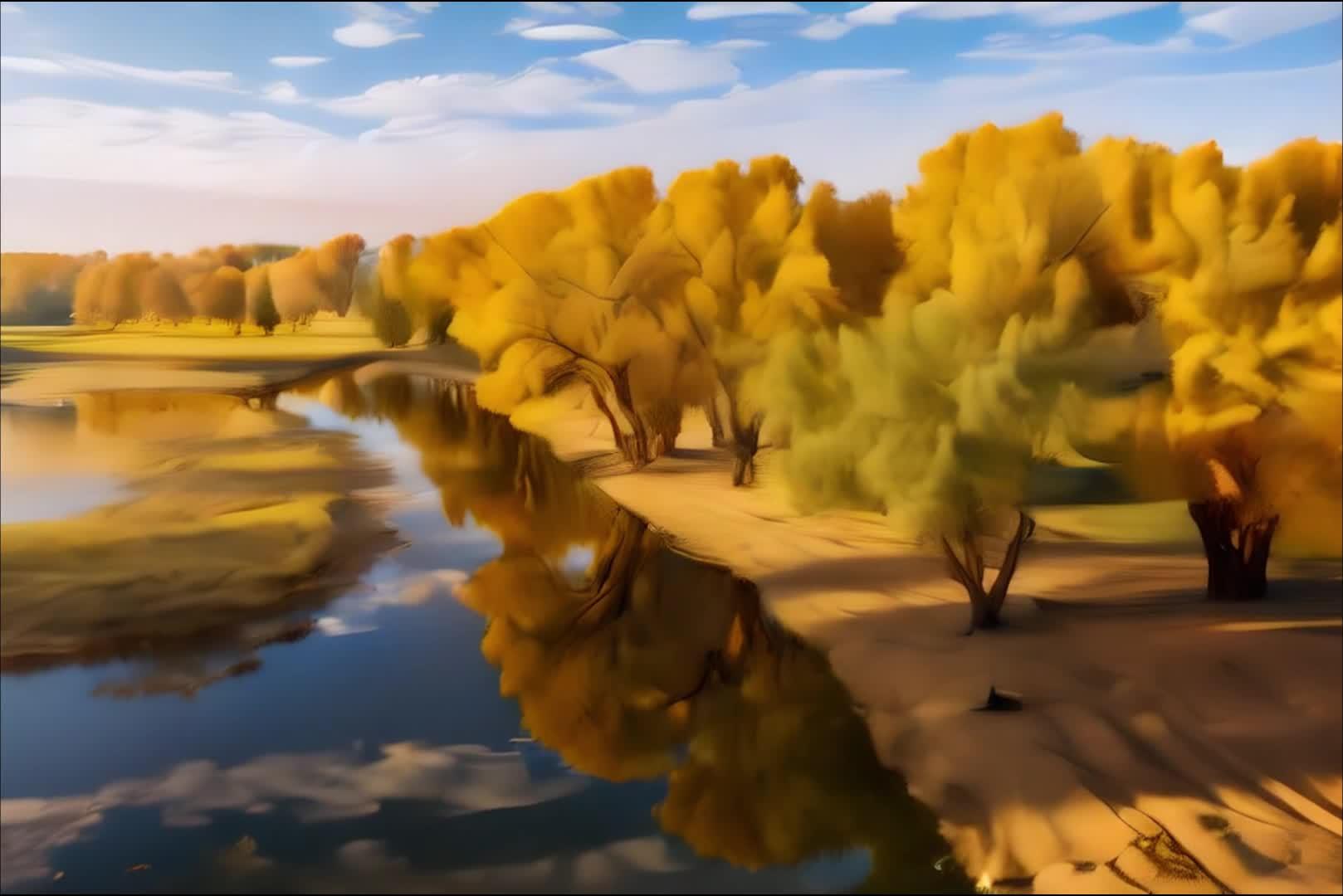 湖边的秋天视频的预览图