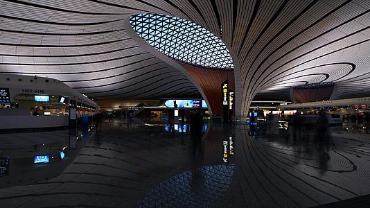 北京大兴国际机场内景4K延时视频视频的预览图