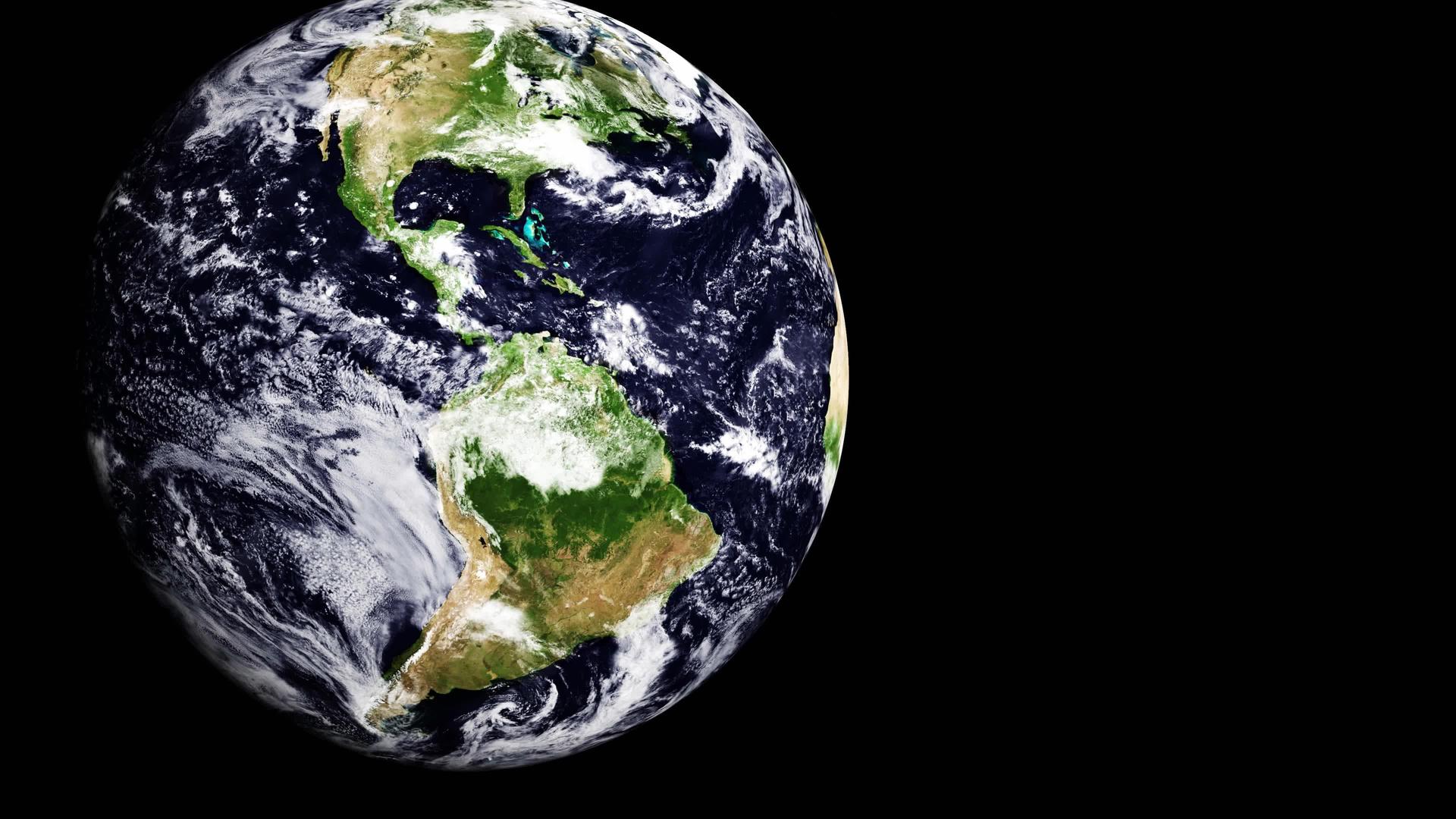 美国中部地球显示美国从卫星上展示了3颗D视频视频的预览图