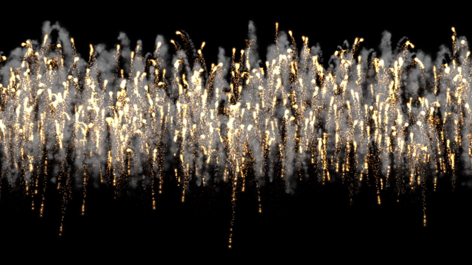 黑色背景上的魔丹烟花带有颗粒和火花——动画视频的预览图