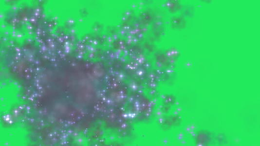 绿色屏幕上的魔法烟花有颗粒和火花视频的预览图