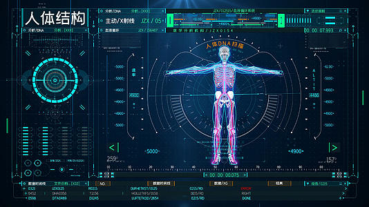 人体结构数据化展示分析AE模板视频的预览图