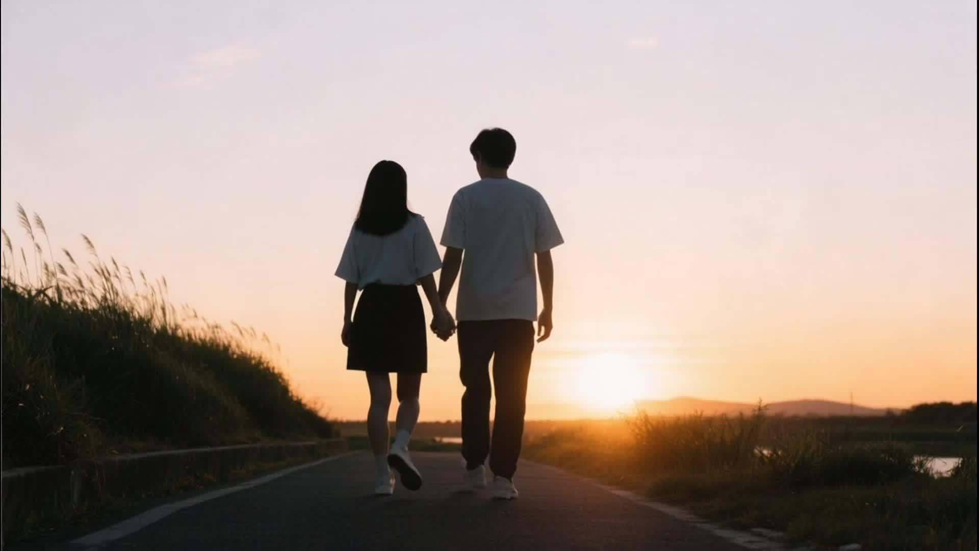 夕阳下的浪漫伴随着海边视频的预览图