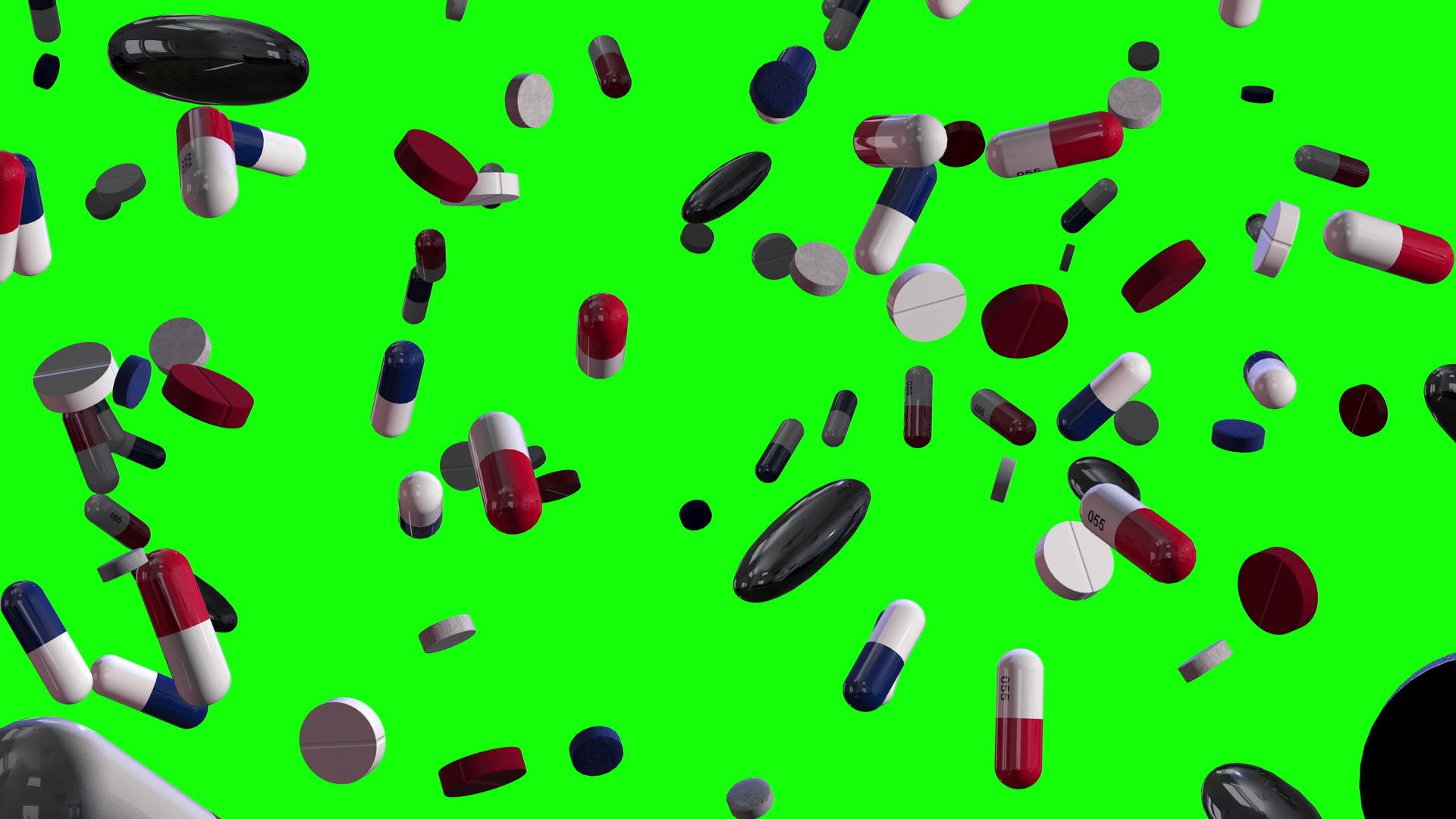 绿色阿尔法上的各种红蓝药丸都在下雨视频的预览图