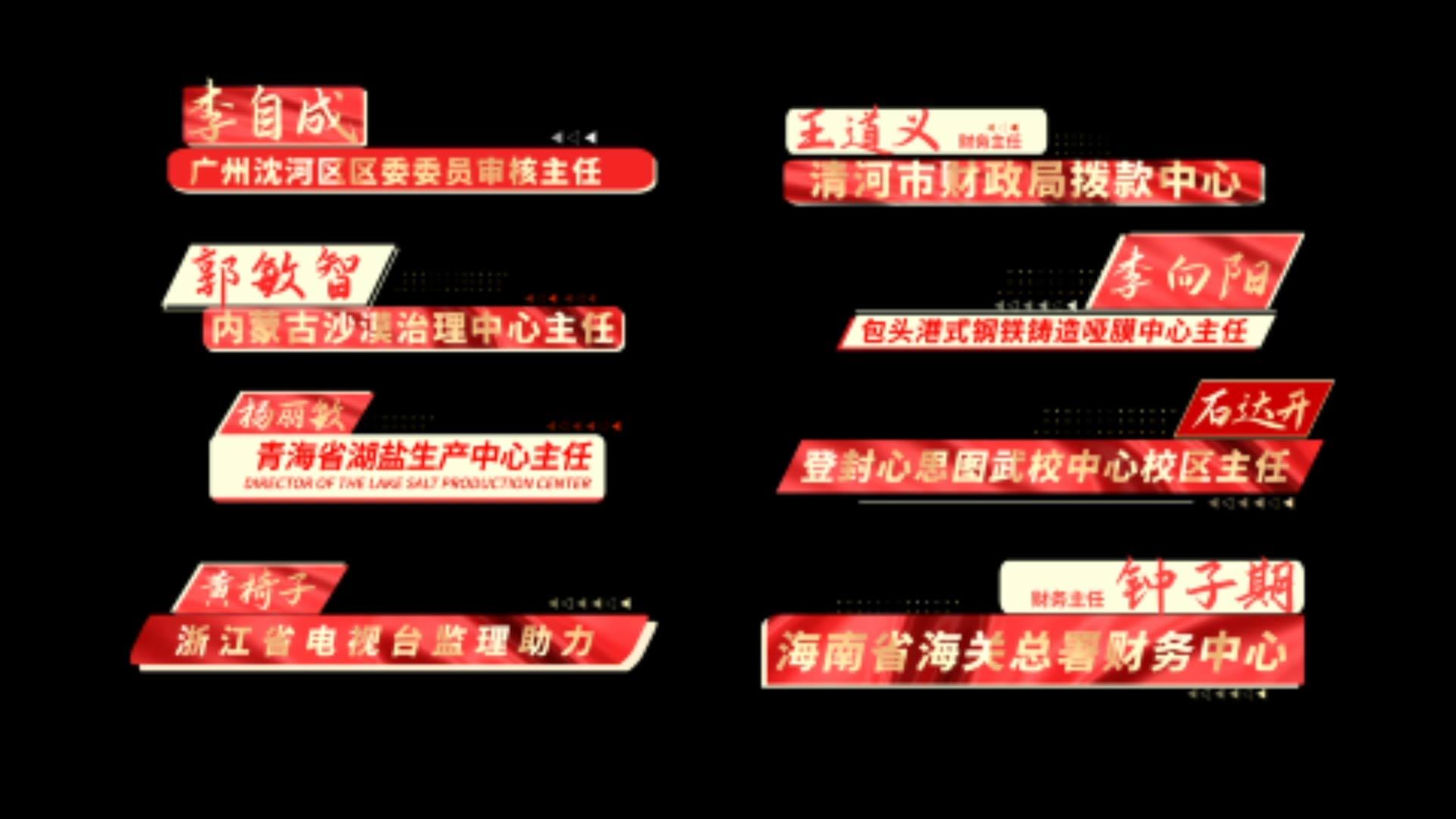 党名字幕条动画字幕花字AE模版视频的预览图