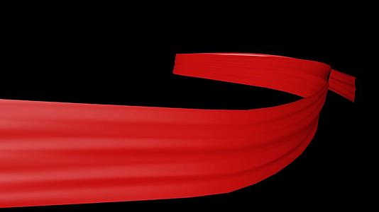 三维红绸飘动透明素材视频的预览图