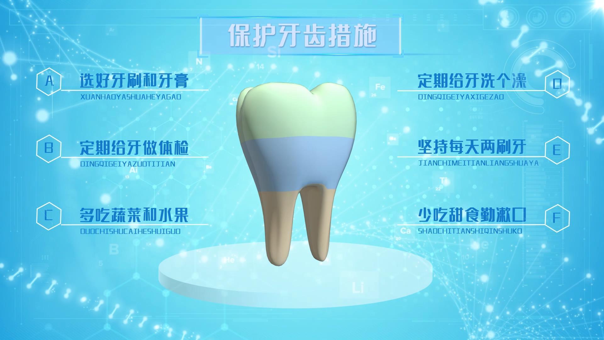 三维牙齿健康科普宣传片模板视频的预览图