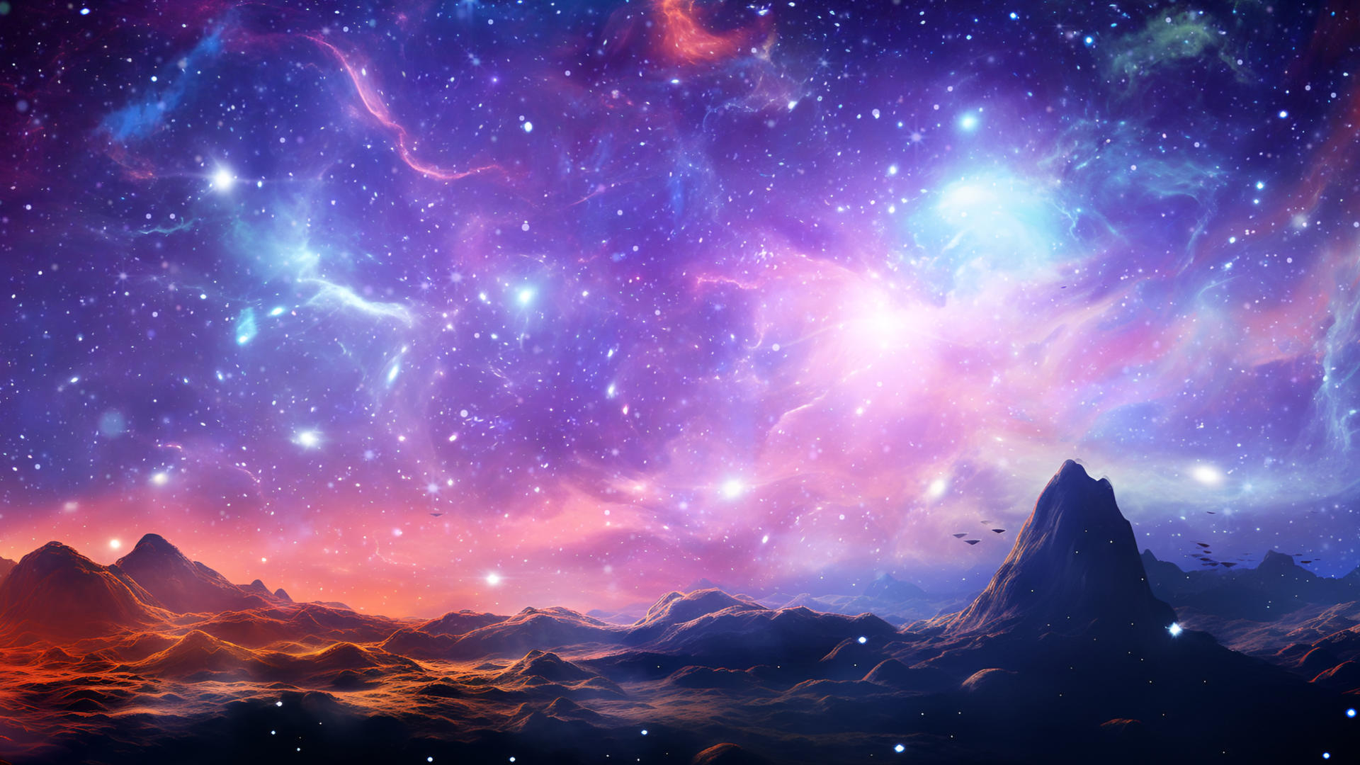 璀璨的星河梦山背景视频视频的预览图