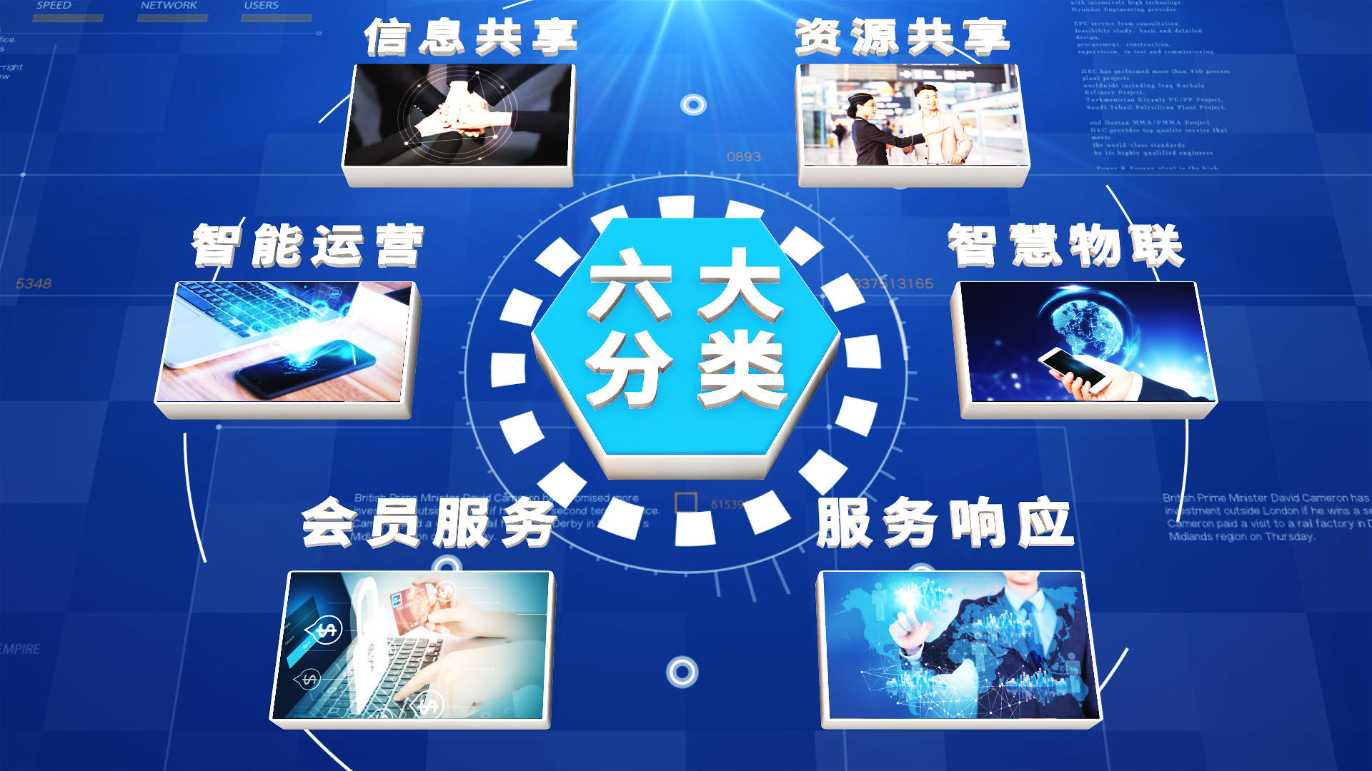 蓝色科技架构展示AE模板视频的预览图