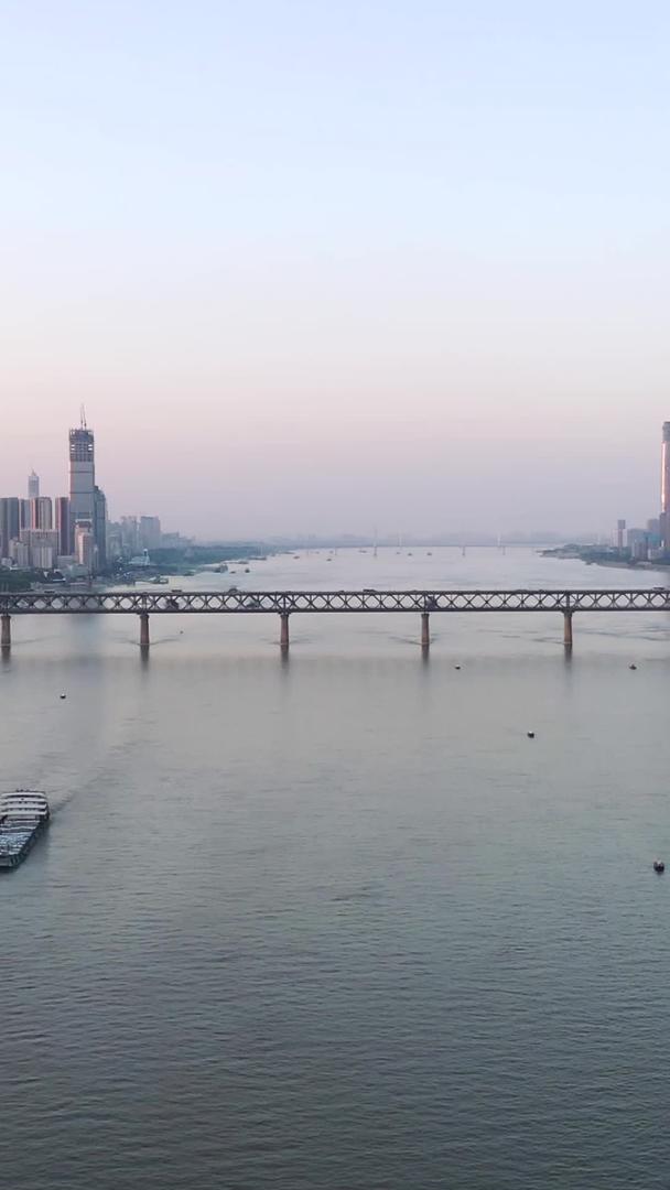 城市航拍风景城市长江江景交通运输游船桥梁城市天际线素材视频的预览图