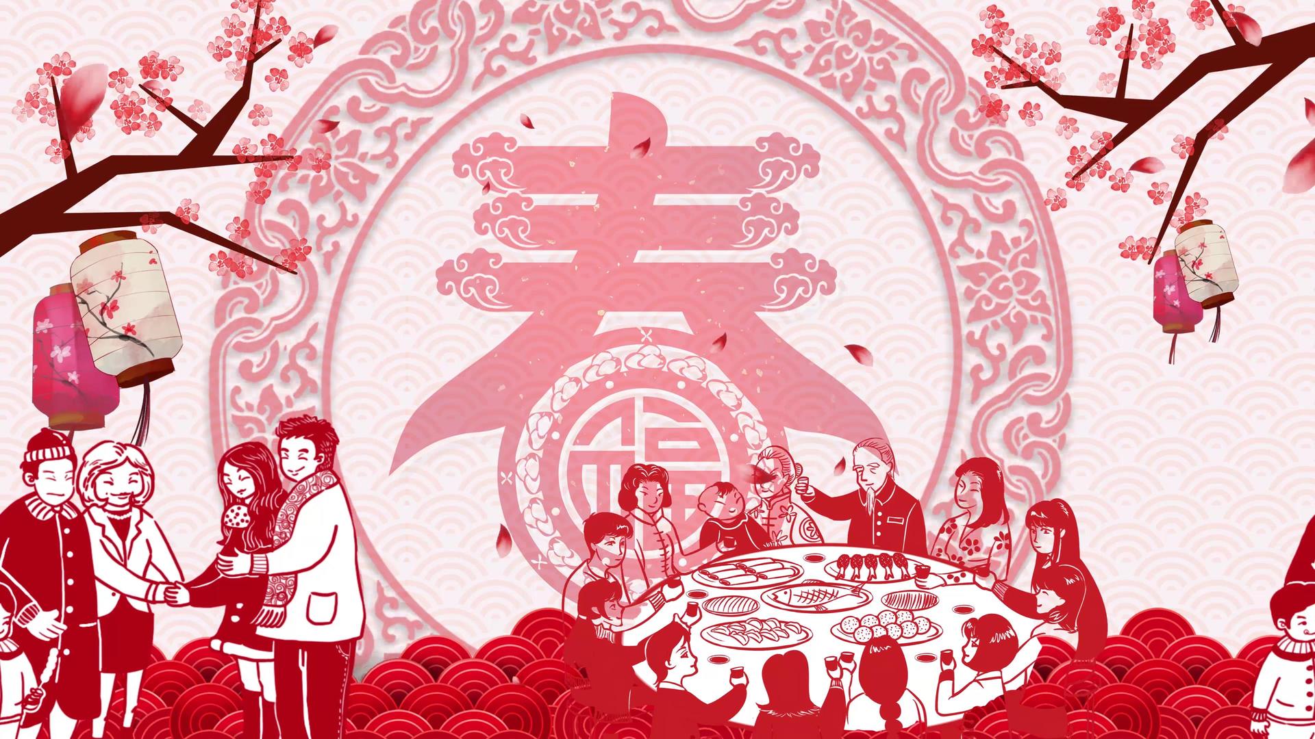 4K民俗传统中国风剪纸舞台背景视频视频的预览图