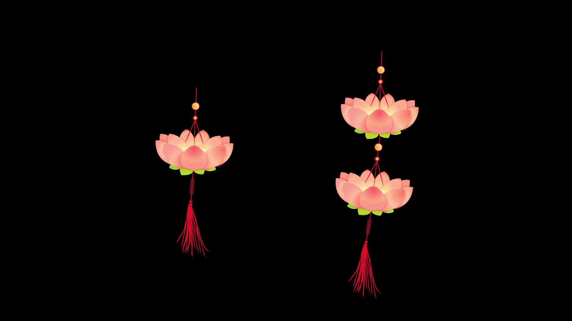 中元节祭祖莲花灯动态带通道元素视频的预览图