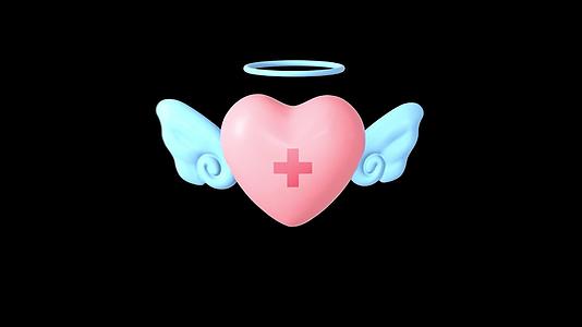 卡通护士节爱心天使元素视频的预览图