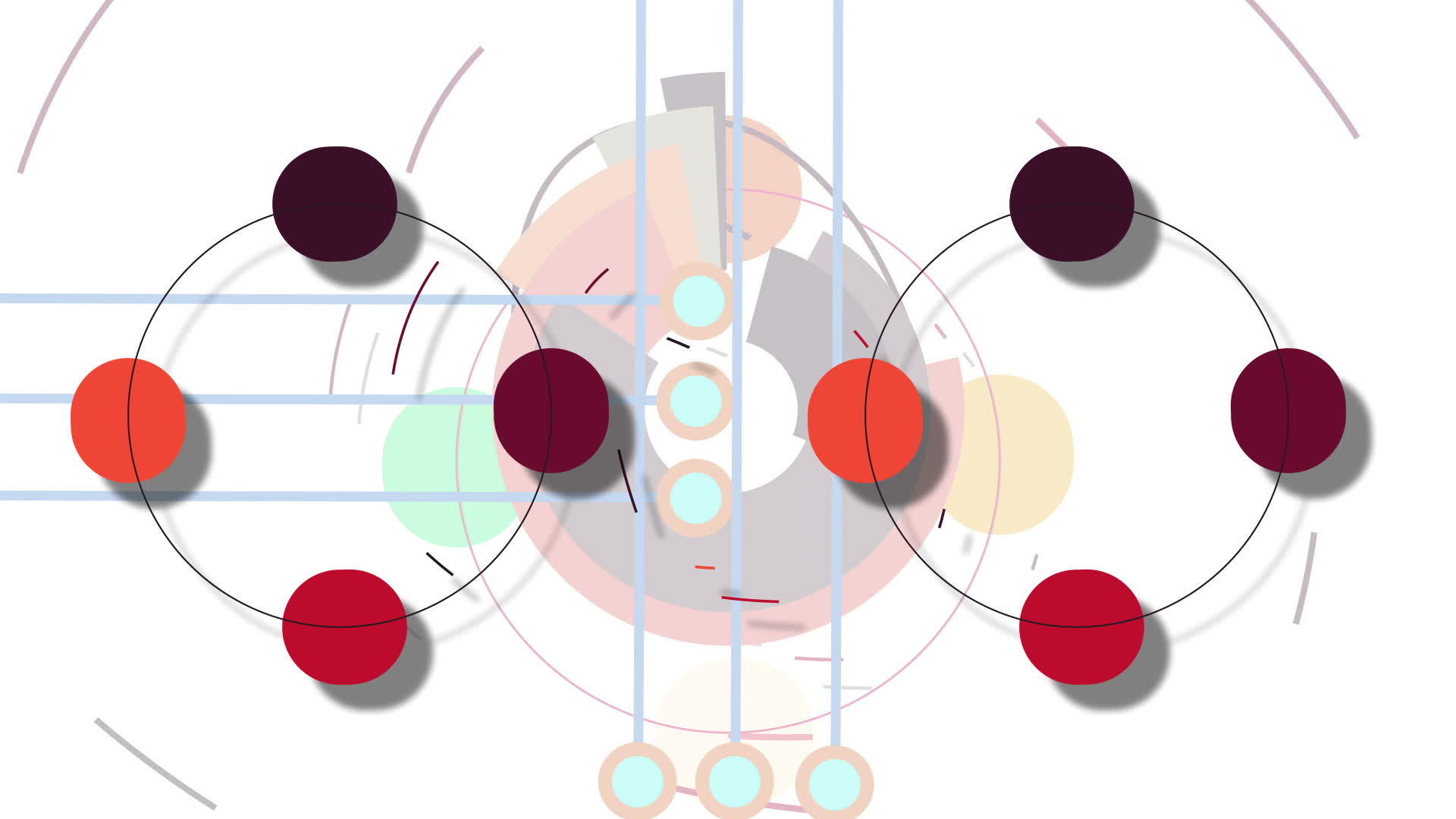 简单的趋势几何元素2d平面抽象背景视频的预览图