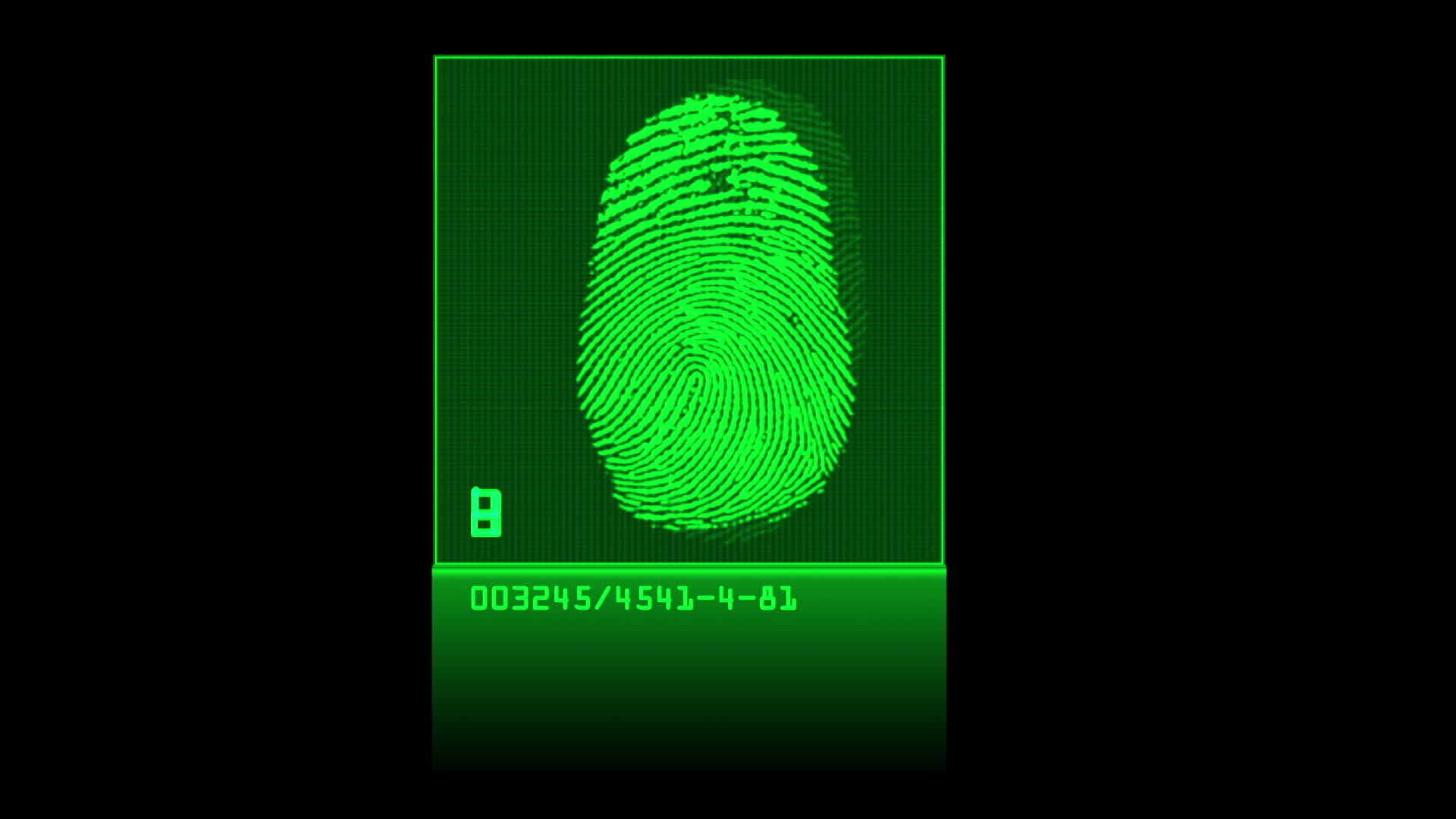 绿色科技指纹扫描结果成功匹配动画效果视频的预览图