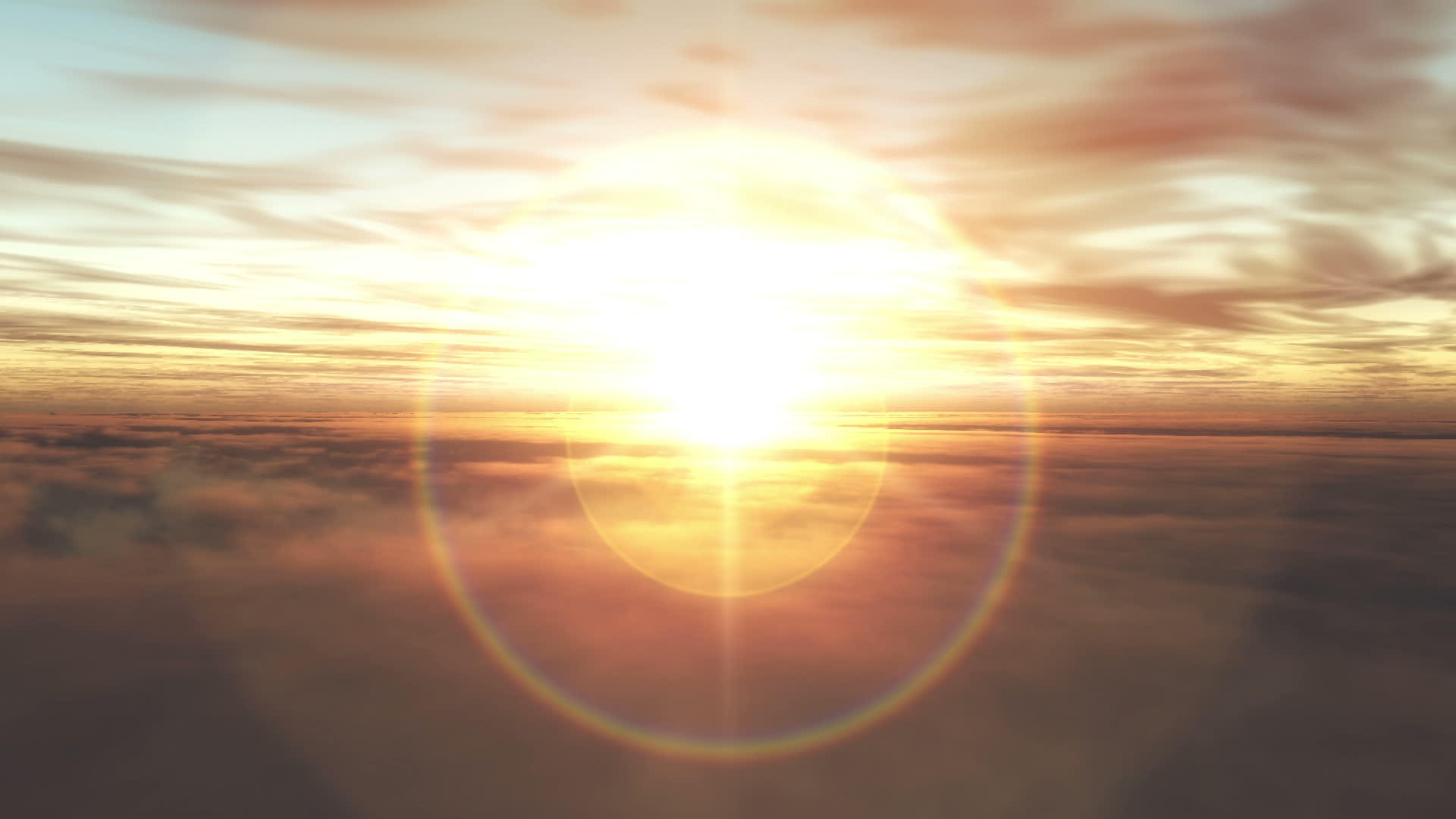 日落时在云上飞翔视频的预览图