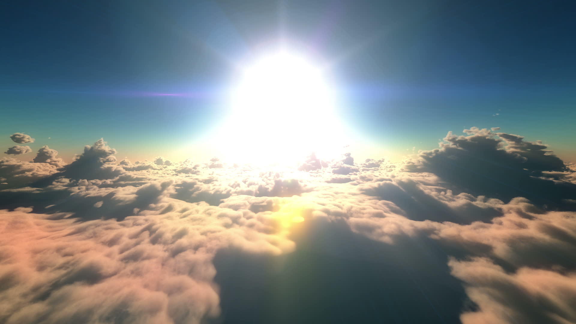 云和日落的飞翔视频的预览图