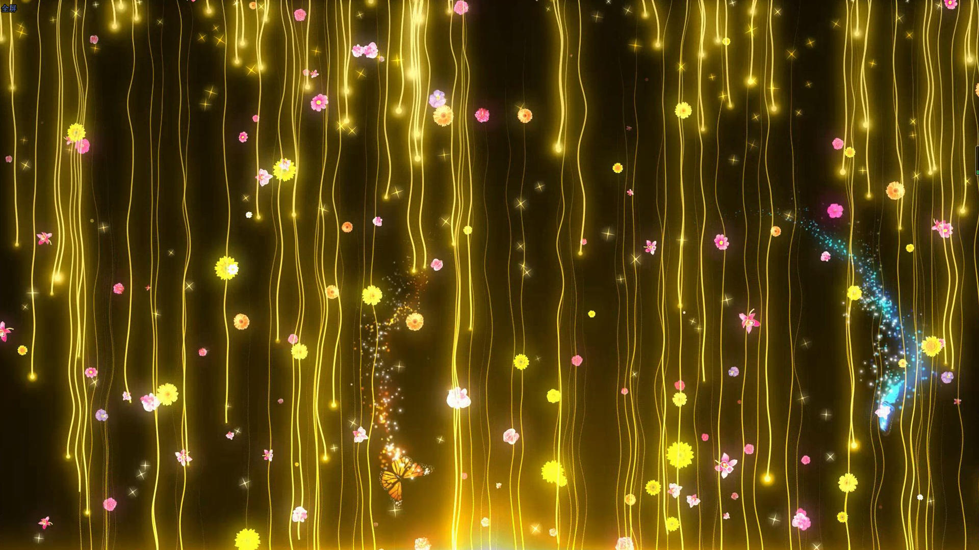 mapping金色粒子瀑布年会背景视频视频的预览图