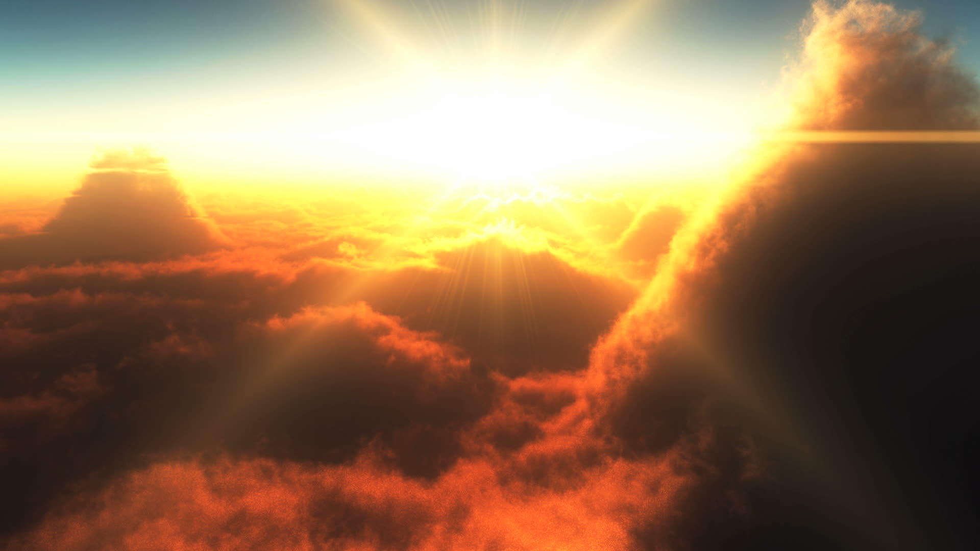 日落在阳光下在云上飞翔视频的预览图