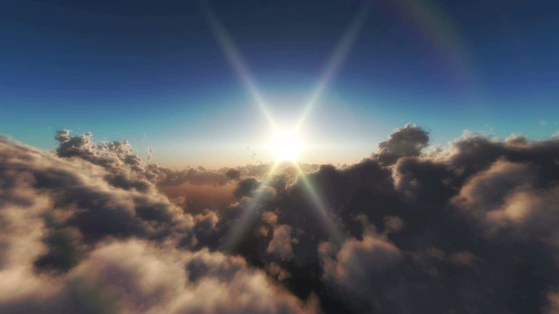 日落时在云上飞翔视频的预览图