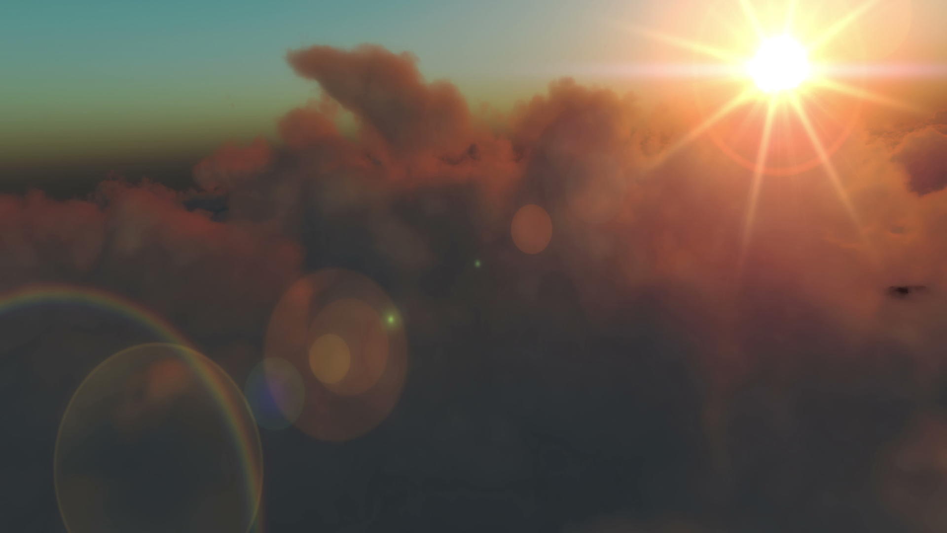 日落景观在云上飞翔视频的预览图