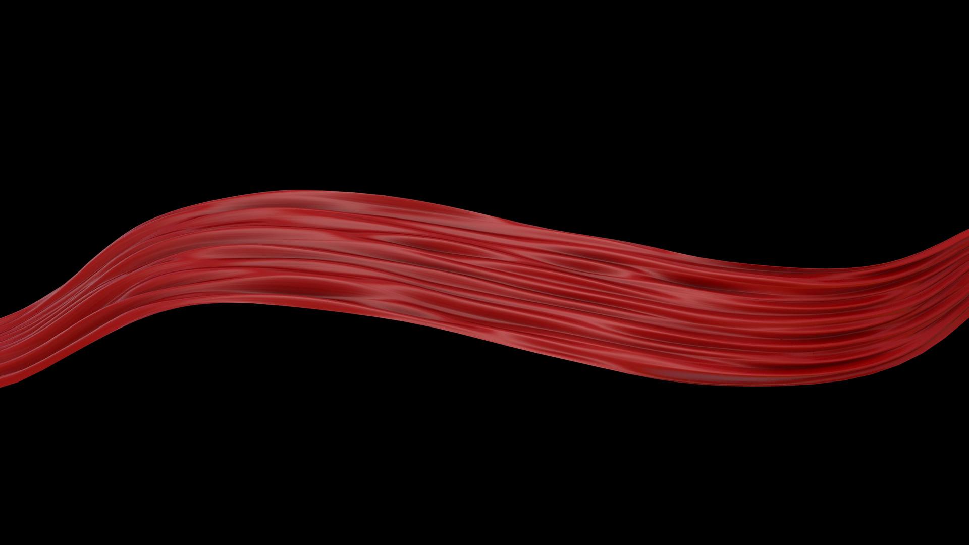 简单的红绸飘动流动动画素材飘动动画素材视频的预览图