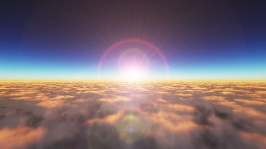 乌云飞过夕阳阳光照耀着视频的预览图