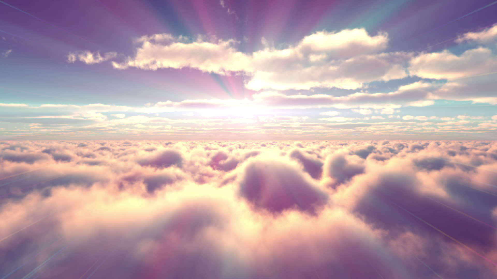 在日落的云端飞翔视频的预览图