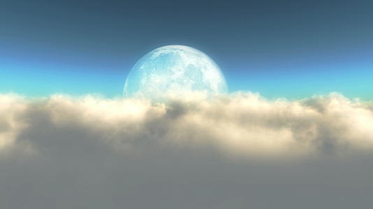 晚上在满月的云上向前移动视频的预览图