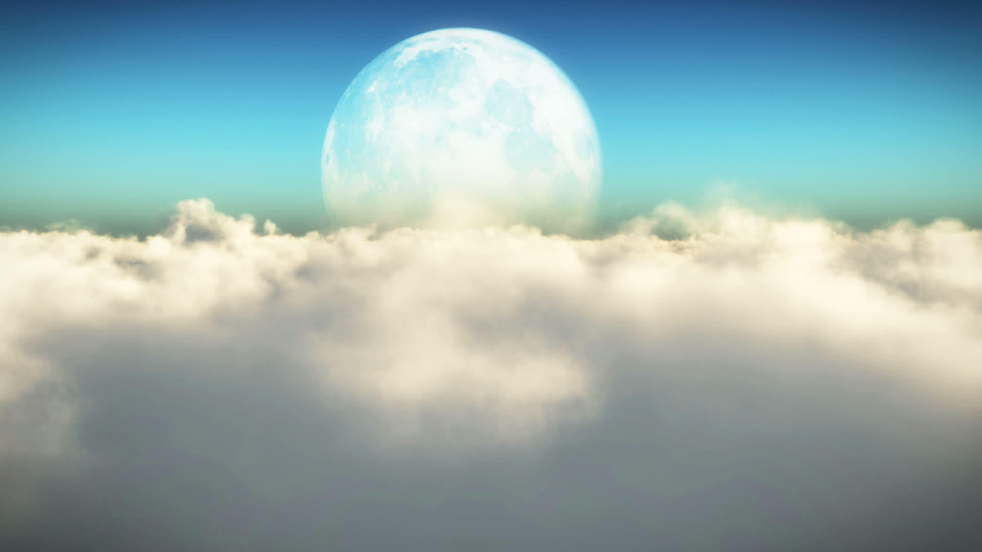 在满月的云上向前移动视频的预览图