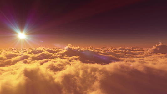 在金色云上飞翔的背景视频视频的预览图
