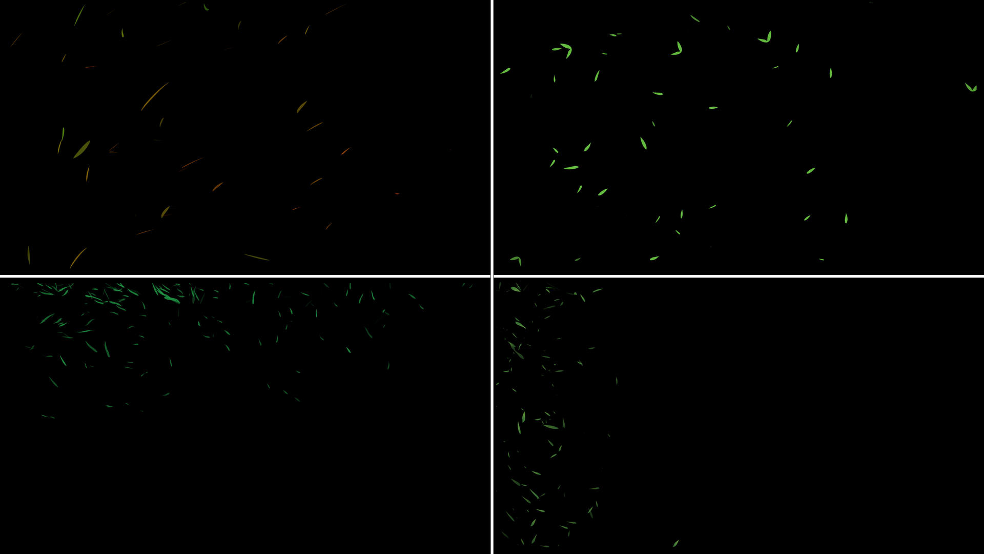 一组柳叶粒子漂浮动画视频的预览图