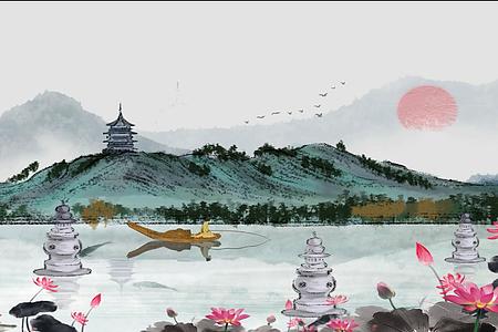 中国风水墨背景图视频的预览图
