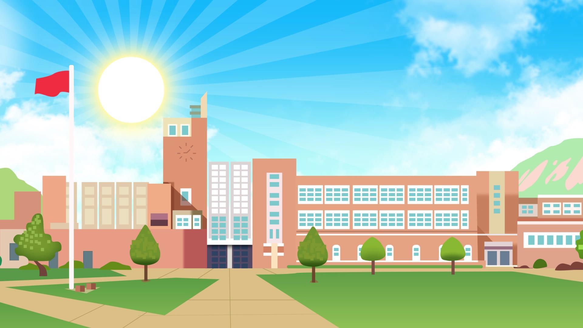 卡通校园生活背景视频视频的预览图