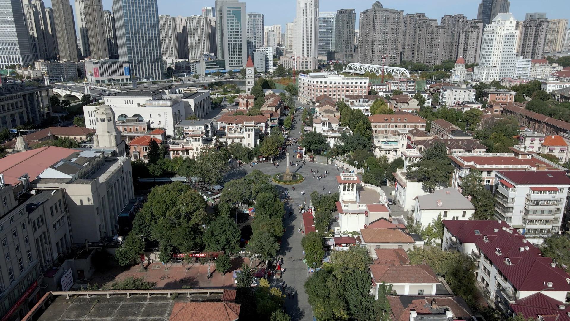 天津市意大利风情区航拍空镜视频的预览图
